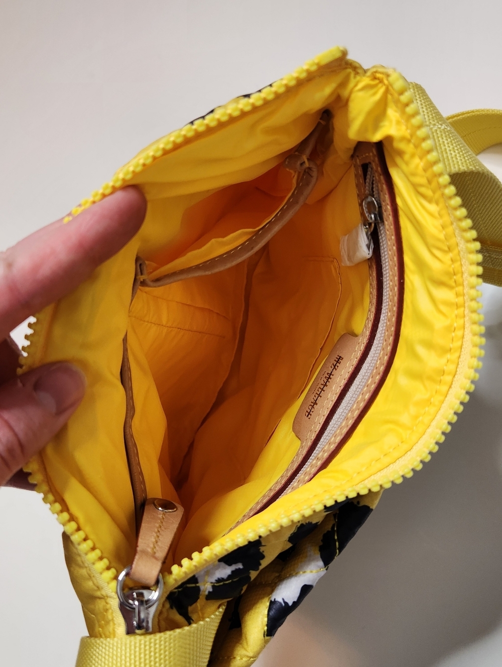 MZ Wallace Yellow Leopard Animal Print Metro Flat Crossbody Purse - Picture 3 of 6